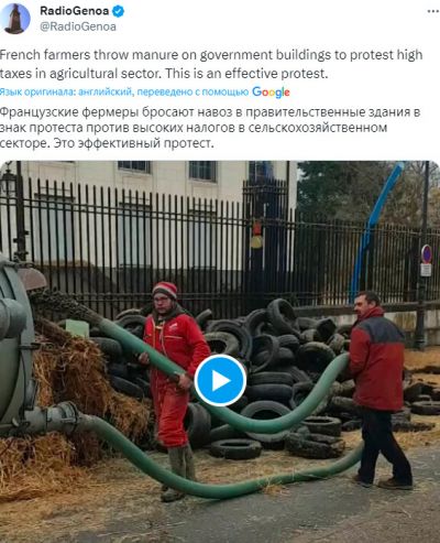 Французские фермеры сбрасывают навоз 1.jpg